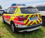 =BMW X3 als HvO-Fahrzeug des DRK OV MÖTZINGEN-OBERES GÄU gesehen im Mai 2024 auf dem Besucherparkplatz der RettMobil