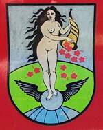 =Gemeindewappen der Gemeinde GORNAU, gesehen auf dem Opel Vivaro der Feuerwehr des Gornauer Ortsteils DITTMANNSDORF.