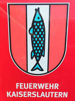 =Stadtwappen von KAISERSLAUTERN, gesehen auf auf dem Parkplatz der 2025er Rettmobil in Fulda