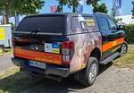 =Ford Ranger der Firma EISEMANN, gesehen auf auf dem Parkplatz der 2025er Rettmobil in Fulda
