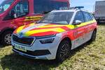 =Skoda Karoq der Johanniter Bereitschaft LECHFELD, abgestellt auf dem Parkplatz der RettMobil im Mai 2025