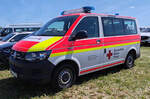 =VW T 6 vom DRK OV BILLIGHEIM-INGENHEIM, steht auf dem Parkplatz der RettMobil im Mai 2025