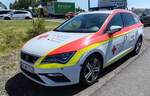 =Seat Leon vom DRK BRACKENHEIM steht auf dem Parkplatz der RettMobil 2025