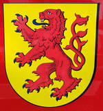 =Stadtwappen von REINHEIM, angebracht auf dem MB Sprinter der dortigen Feuerwehr, abgelichtet auf dem Parkplatz der 2025er Rettmobil in Fulda