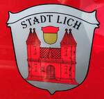 =Stadtwappen von LICH - BETTENHAUSEN, angebracht auf dem MB Sprinter der dortigen Feuerwehr, abgelichtet auf dem Parkplatz der 2025er Rettmobil in Fulda