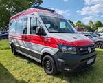 =VW Crafter II als Katastrophenschutzfahrzeug von RHEINLAND PFALZ im Dienst des DRK LV RHEINLAND-PFALZ, abgestellt auf dem Parkplatz der 2025er Rettmobil in Fulda