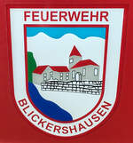 =Ortslogo von BLICKERSHAUSEN angebracht am Opel Movano der dortigen Feuerwehr, gesehen auf dem Parkplatz der 2025er Rettmobil in Fulda