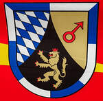 =Stadtwappen von RHEINBÖLLEN, angebracht am Ford Transit der dortigen Feuerwehr, gesehen auf dem Parkplatz der 2025er Rettmobil in Fulda