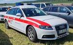 =Audi A 4 Avant als Dienstfahrzeug vom DRK OV BURGSTEINFURT, steht auf dem Parkplatz der 2025er Rettmobil in Fulda