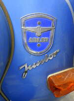 ADLER-Werke Frankfurt/Main, Emblem am Motorroller Junior MR100 von 1955, Breig's Motorrad-und Spielzeugmuseum, Sept.2021
