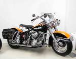 =Harley Davidson FLH aus dem Jahr 1958, präsentiert im Deutschen Automobilmuseum Fichtelberg im Juli 2018