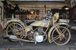 Im Technik-Museum Speyer war Mitte Mai 2014 diese Werkstattszene mit einem alten Zündapp-Motorrad zu sehen.