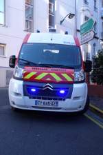 Citroen Jumper als Rettungsdienstfahrzeug, gesehen in Lourdes im September 2015