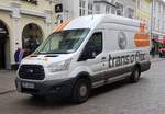 =Ford Transit von trans o flex auf Auslieferungstour in Flensburg, Mai 2019