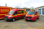 Feuerwehr Rüdesheim Ford Transit MTW1 und MTW2 am 10.04.22 beim Tag der offenen Tür