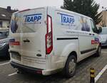 =Ford Transit Custom vom Heizungsbauer TRAPP steht im Januar 2022 in Künzell