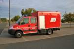 Feuerwehr Frankfurt am Main IVECO Daily GW am 18.08.18 auf einen Parkplatz in der Nähe des Infraserv Tor H831 