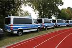 Drei Bundespolizei Mercedes Benz Sprinter der BFE (Beweiss und Festnameeinheit) am 08.09.19 beim Tag der offenen Tür in Hünfeld 