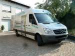 MB Sprinter von  Glas-Deigm�ller  steht auf einer Baustelle in 36100 Petersberg-Marbach, Juli 2013