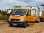 MB Sprinter von  MÖHLE-Drainage  steht an der Midalbaustelle in 36100 Petersberg, Juni 2014