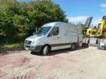 MB Sprinter als Servicefahrzeug von  Waechterbau  steht an der Laugenleitungsbaustelle in der Gemarkung von 36100 Petersberg-Marbach, September  2012