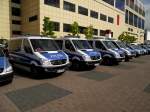 Vier Mercedes Benz Sprinter der Bereitschaftspolizei M�hlheim am 21.09.13 auf der IAA