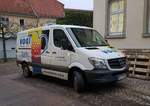 =MB Sprinter vom Malerbetrieb Vogt steht im Dezember 2020 an einer Baustelle in Hünfeld