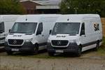Gleich 2 neue Mercedes Benz Sprinter standen am 17.09.2019 auf einem Parkplatz.