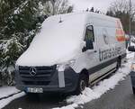 =MB Sprinter des Paketdienstleisters  trans o flex  nach frostiger Nacht, 04-2022