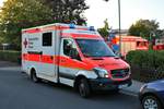 Bayrisches Rotes Kreuz Mercedes Benz Sprinter RTW am 26.07.18 bei einer Einsatzübung in Kleinostheim 