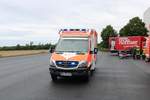 DRK OV Langenselbold Mercedes Benz Sprinter RTW am 17.08.19 bei einer Jugendfeuerwehrübung 