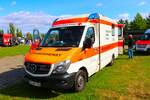 DRK Mercedes Benz Sprinter RTW am 23.09.23 beim Tag der offenen Tür von Christoph 23 zum 50 jährigen Jubiläum