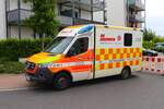 Die Johanniter Regionalverband Hanau/Main Kinzig Kreis Mercedes Benz Sprinter RTW am 04.05.24 beim Tag des Blaulichts in Nidderau
