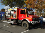 Feuerwehr Babenhausen Mercedes Benz Unimog U1300 (Florian Babenhausen 1-51) am 29.10.16 bei der Jahresabschlussübung