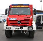 Feuerwehr Siegburg Mercedes Benz Unimog 5000 am 18.05.18 auf der RettMobil in Fulda 