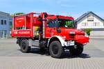 Feuerwehr Dreieich Sprendlingen Mercedes Benz Unimog U5023 GW-L Kats (Florian Dreieich 4-69-1) am 05.07.25 bei einen Fototermin. Danke für das tolle Shooting 