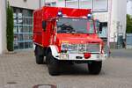 Mercedes Benz Unimog 1300L Lentner GW-L (Florian Darmstadt 20-64-1) Feuerwehr Darmstadt Eberstadt am 30.05.26 bei einen Fototermin.