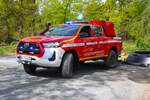 Katastrophenschutz Kreis Gro� Gerau Toyota Hilux MZF mit Waldbrandmodul am 25.04.26 bei einer Waldbrand�bung in Kelsterbach 