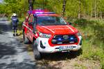 Katastrophenschutz Kreis Gro� Gerau Toyota Hilux MZF mit Waldbrandmodul am 25.04.26 bei einer Waldbrand�bung in Kelsterbach 
