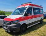 =VW Crafter II als Katastrophenschutzfahrzeug des Landes RHEINLAND-PFALZ im Dienst des DRK,  steht auf dem Parkplatz der 2025er Rettmobil in Fulda