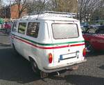 Heckansicht eines Fiat 850T Kombi. Oldtimertreffen an Mo´s Bikertreff in Krefeld am 08.03.2026.