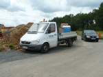 MB Sprinter des Bauunternehmens  Kirchner  steht auf einer Baustelle in 36100 Petersberg-Marbach, Juli 2012