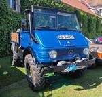 =Unimog, gesehen bei der Oldtimerausstellung bei Schloss Fasanerie, 06-2025