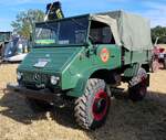 =Unimog, gesehen bei der Oldtimerausstellung der OLDTIMERFREUNDE OHMTAL in Dannenrod, 09-2025
