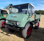 =Unimog, gesehen bei der Oldtimerausstellung der OLDTIMERFREUNDE OHMTAL in Dannenrod, 09-2025