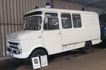 =Opel Blitz 330-6 als Polizeisonderfahrzeug, gesehen im Polizei-Oldtimer-Museum Marburg, Oktober 2023