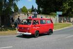 VW T3 Feuerwehrauto am 04.07.21 bei einer Oldtimer Parade zum Jubiläum 75 Jahre Kreisfeuerwehrverband Gießen in Lich (Hessen)