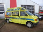 VW T4 RTW des Luxembourg Ambulance Service der wahrscheinlich bald in der Schrottpresse landet, aufgenommen am 24.01.2016