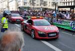 AUDI R8 Quattro, SAFETY CAR bei den 24h von LE MANS 2014, hier am 13.6.2014  in der Innenstadt vor der Fahrerparade.