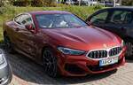 BMW 8 Coupé (Farbe: Sunset orange) so wie er ab 2018 gebaut wird (also die zweite Generation). Foto: April, 2023
